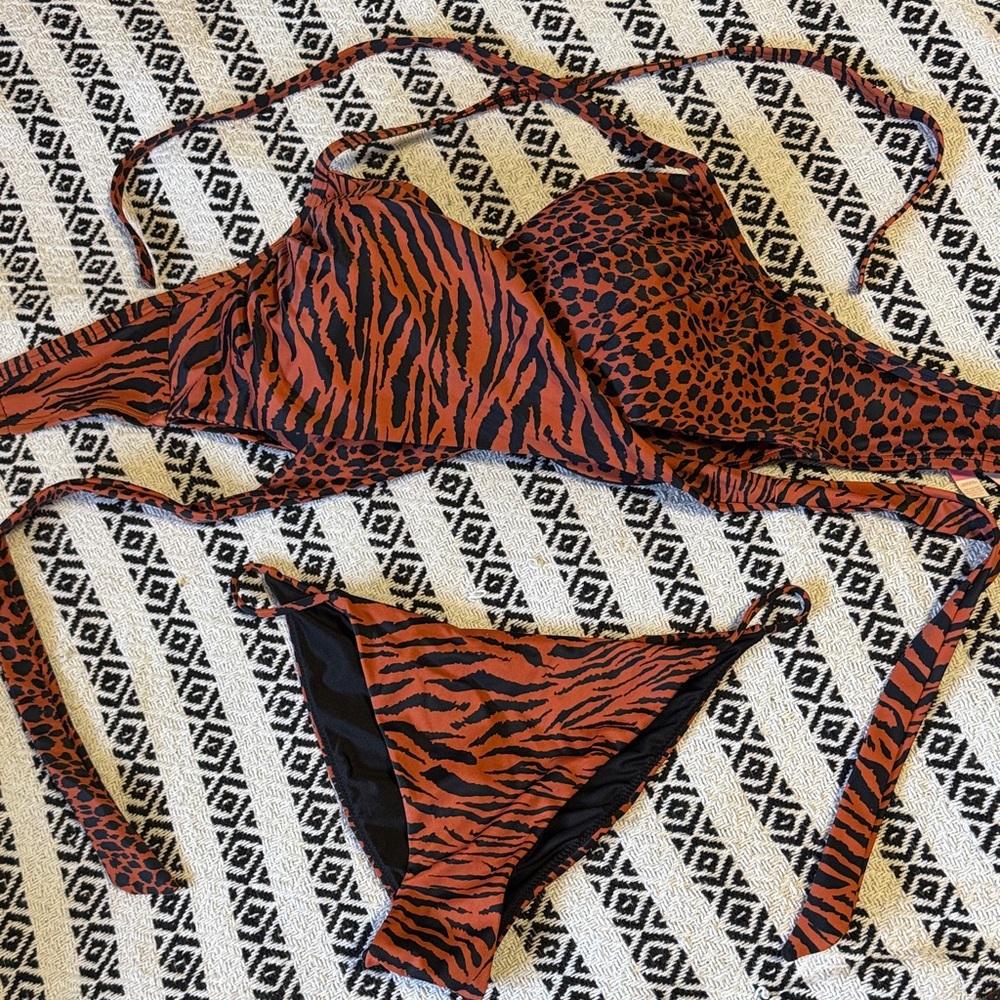 Animal Print Bikini Set